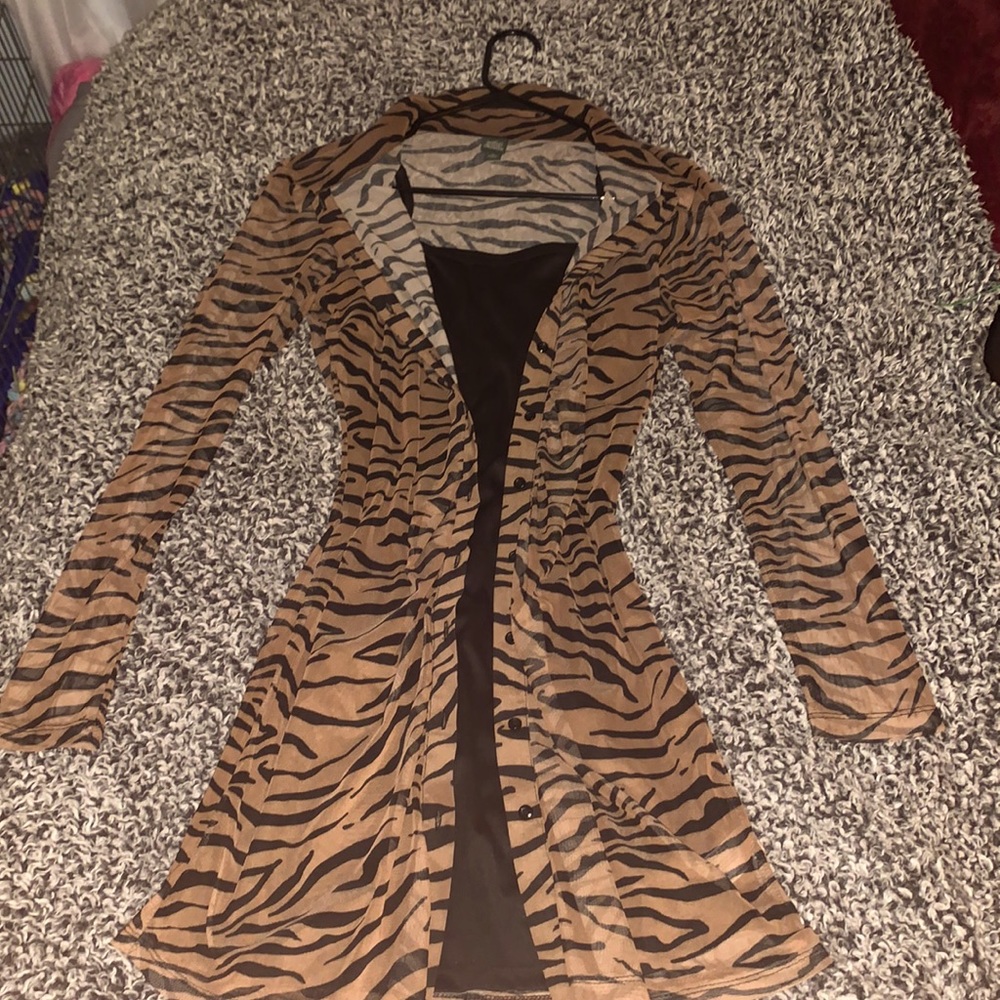 Zebra print dress Tan